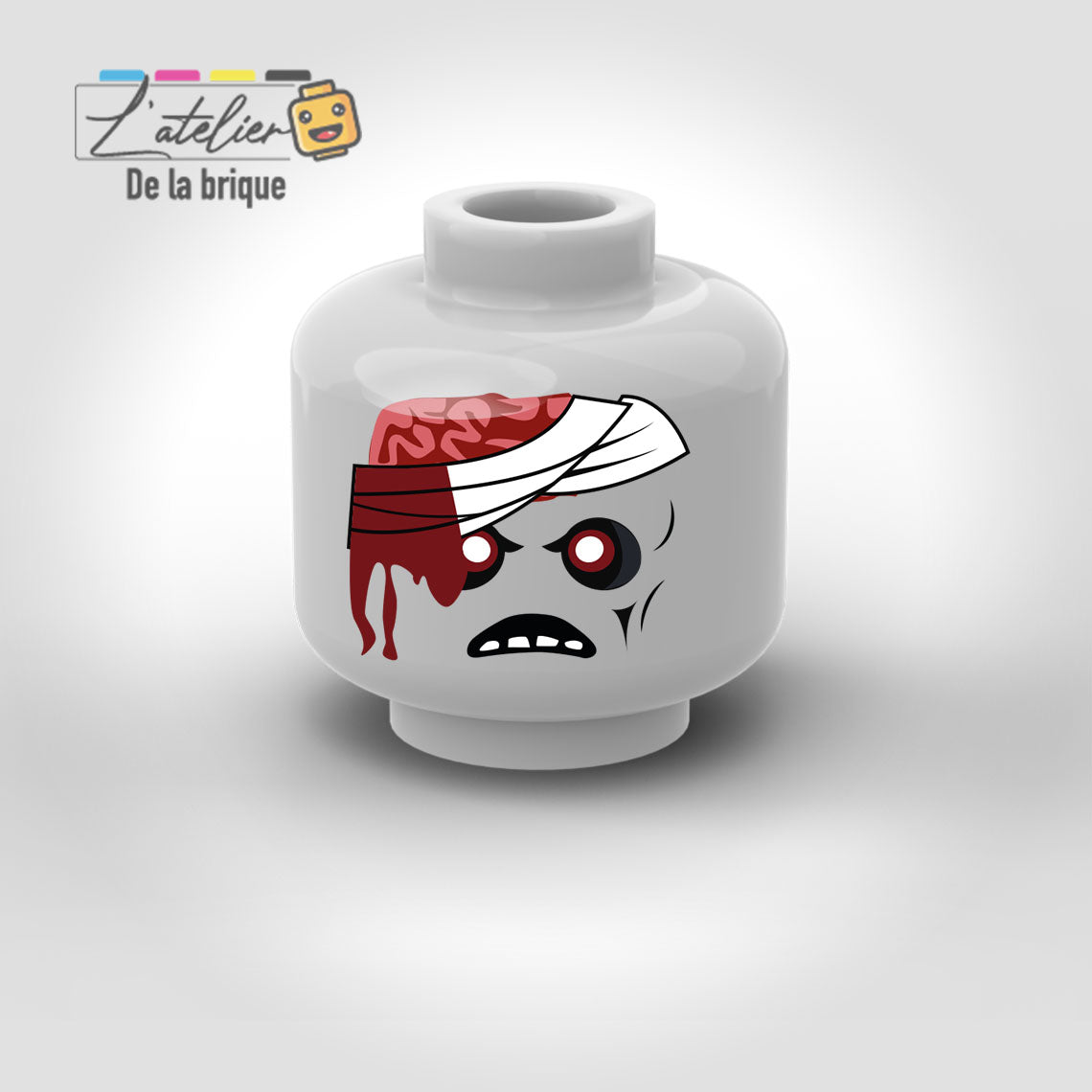 Tête Zombie "cervelle + bandage"