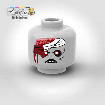 Tête Zombie "cervelle + bandage"